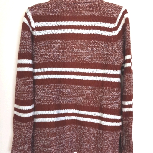 Jason Maxwell open cardigan size petite M striped front pockets - Picture 4 of 9